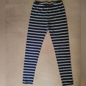 Janie & Jack Girl Navy/White Striped Leggings  Size 12